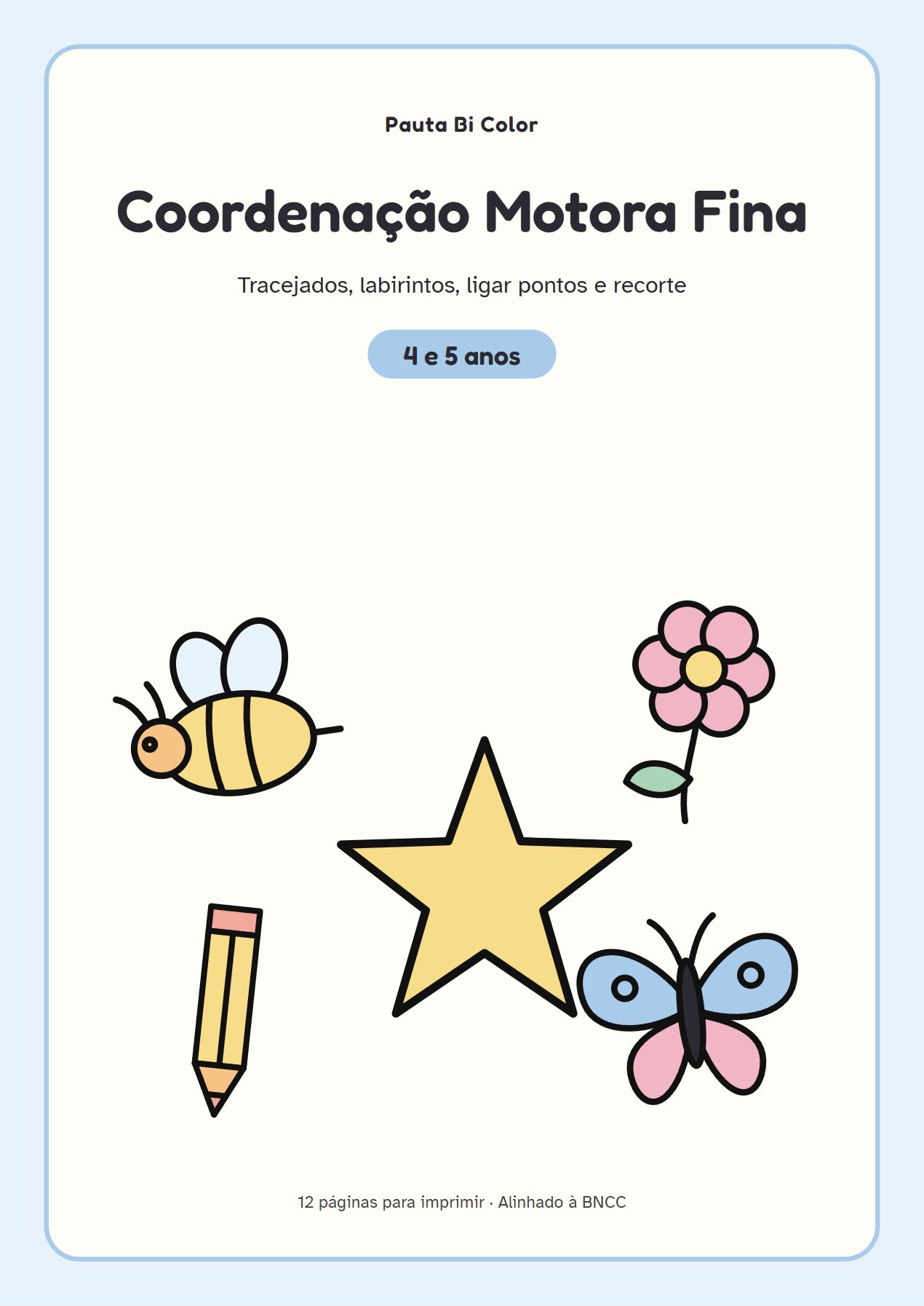 Capa do material Coordenação Motora Fina – 4 e 5 anos