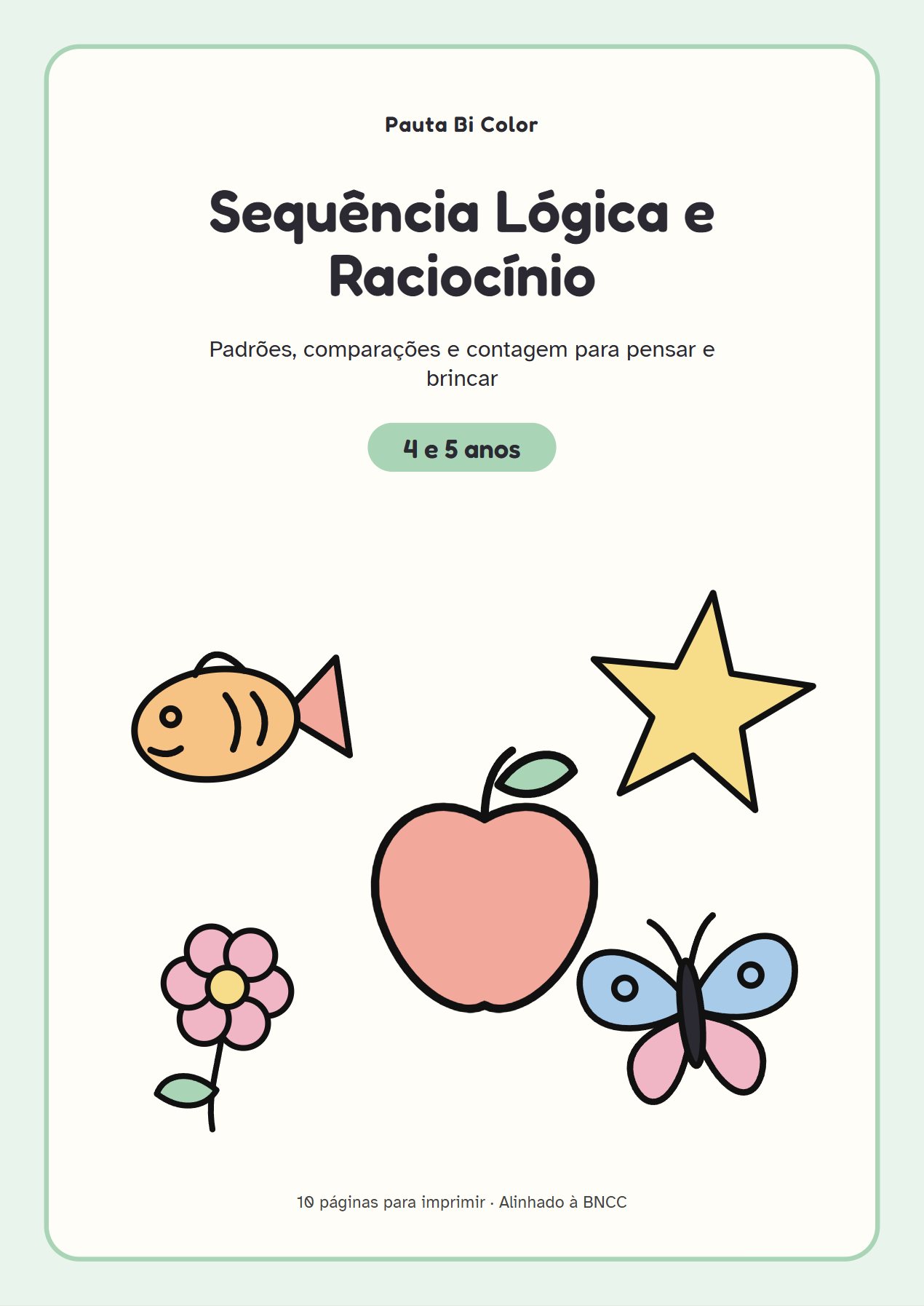 Capa do material Sequência Lógica e Raciocínio – 4 e 5 anos