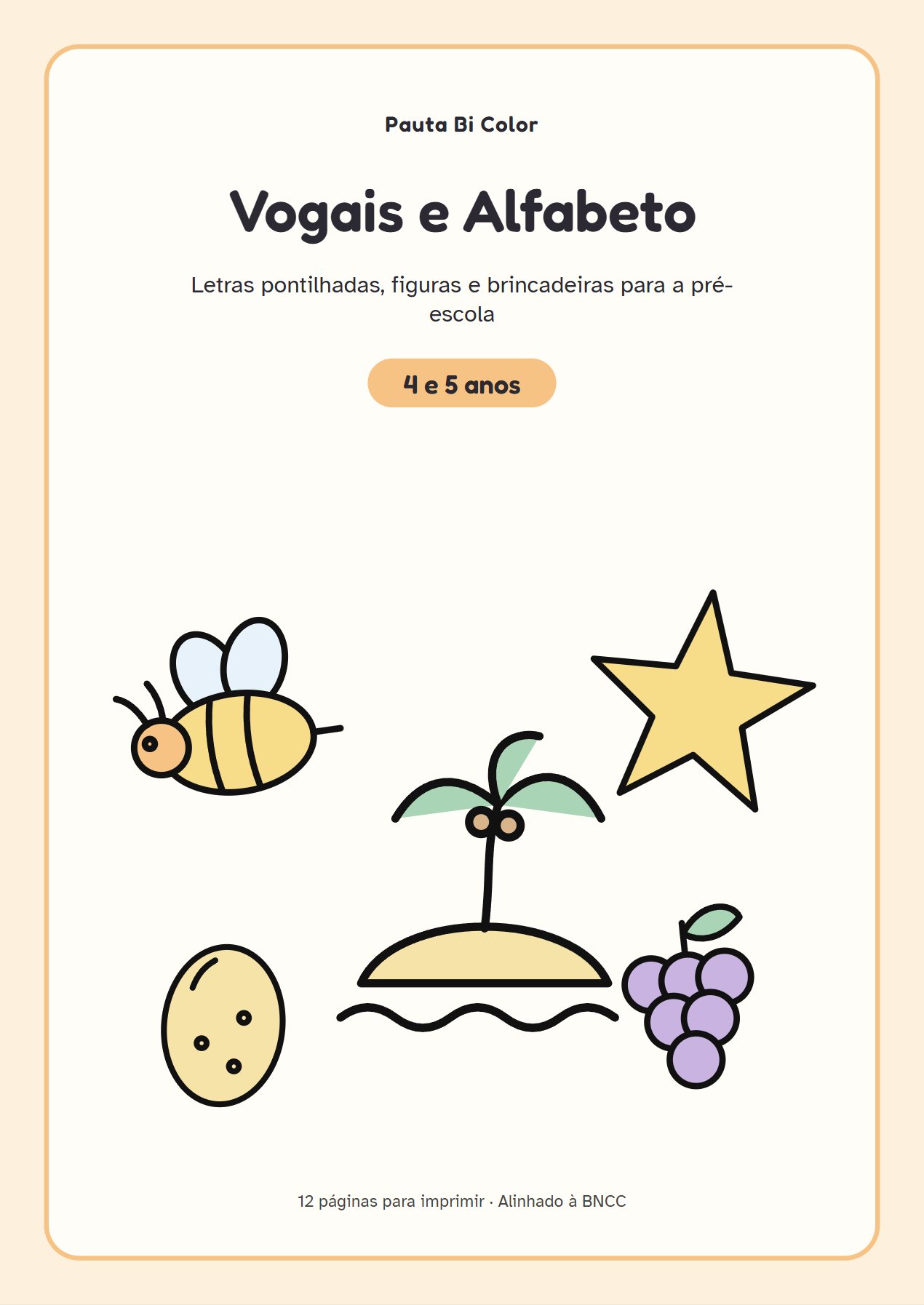 Capa do material Vogais e Alfabeto – 4 e 5 anos